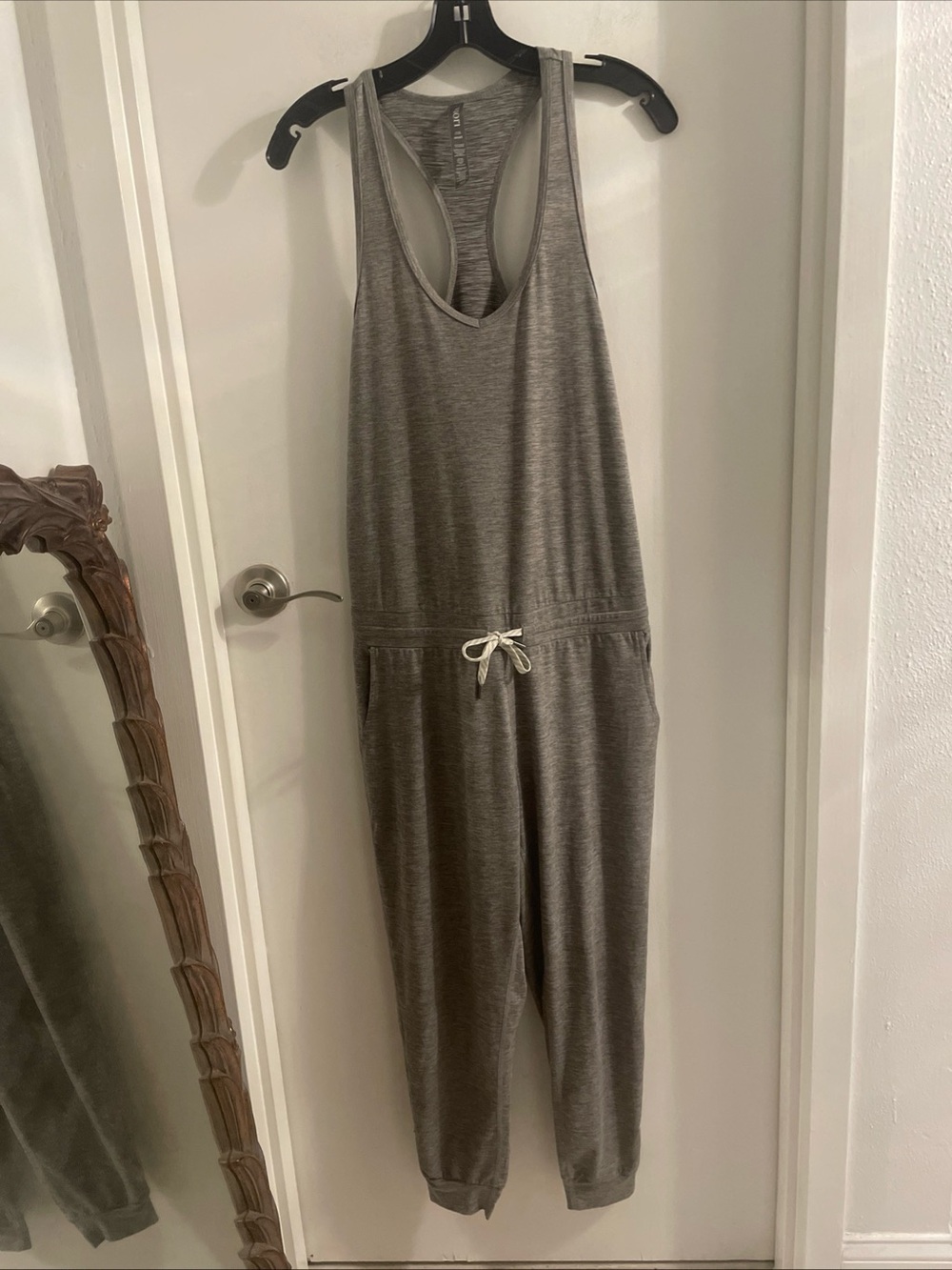 Vuori Heather Gray Racerback Drawstring Jumpsuit